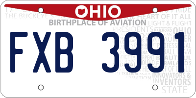 OH license plate FXB3991