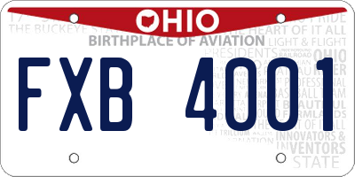 OH license plate FXB4001