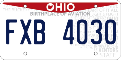 OH license plate FXB4030