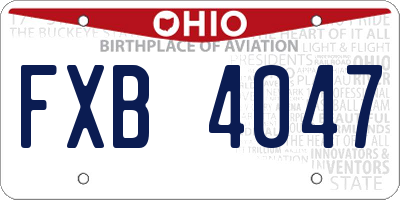 OH license plate FXB4047