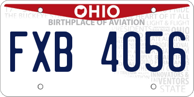 OH license plate FXB4056