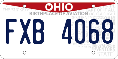 OH license plate FXB4068
