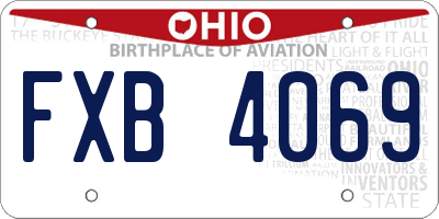 OH license plate FXB4069