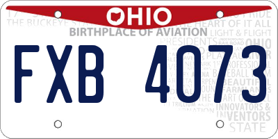OH license plate FXB4073