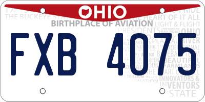 OH license plate FXB4075