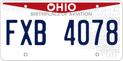 OH license plate FXB4078