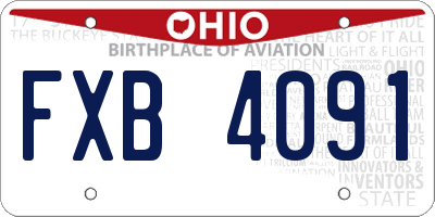 OH license plate FXB4091