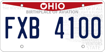 OH license plate FXB4100