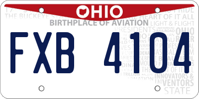 OH license plate FXB4104