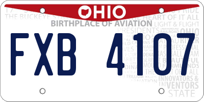 OH license plate FXB4107