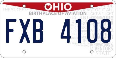 OH license plate FXB4108