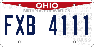 OH license plate FXB4111