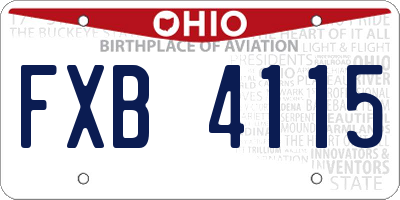OH license plate FXB4115