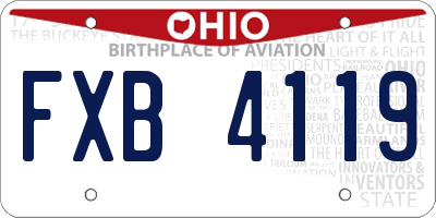 OH license plate FXB4119