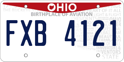 OH license plate FXB4121