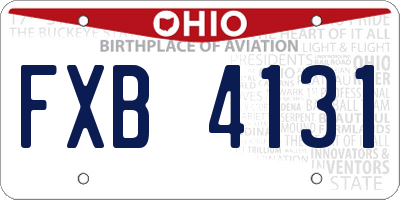 OH license plate FXB4131