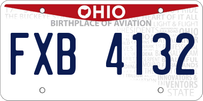 OH license plate FXB4132