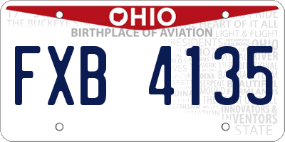 OH license plate FXB4135