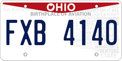 OH license plate FXB4140