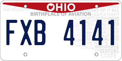 OH license plate FXB4141