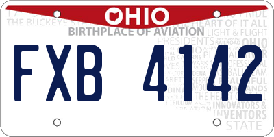 OH license plate FXB4142