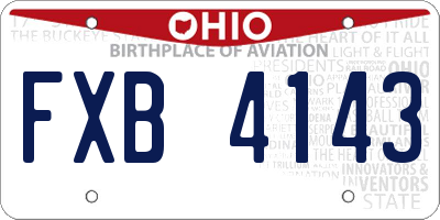 OH license plate FXB4143
