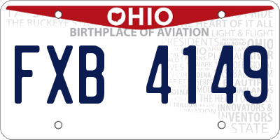 OH license plate FXB4149