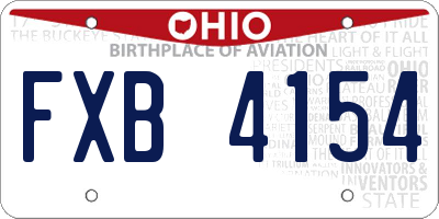 OH license plate FXB4154