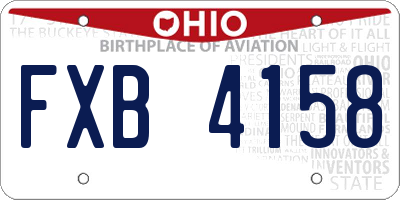 OH license plate FXB4158