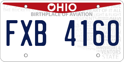 OH license plate FXB4160
