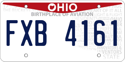 OH license plate FXB4161