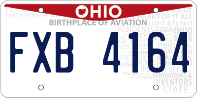 OH license plate FXB4164