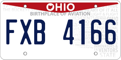 OH license plate FXB4166