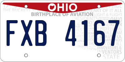 OH license plate FXB4167