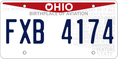 OH license plate FXB4174