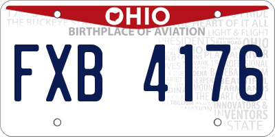 OH license plate FXB4176