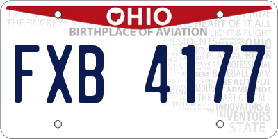 OH license plate FXB4177