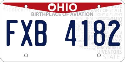 OH license plate FXB4182