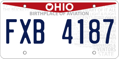 OH license plate FXB4187