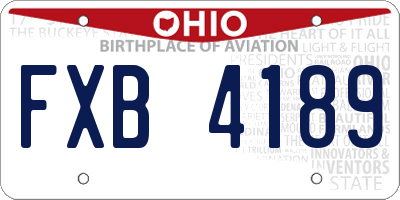OH license plate FXB4189