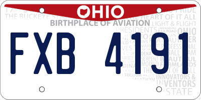 OH license plate FXB4191