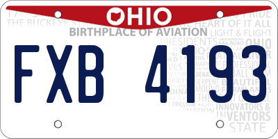 OH license plate FXB4193