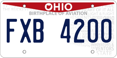 OH license plate FXB4200