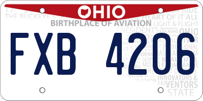 OH license plate FXB4206