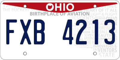 OH license plate FXB4213