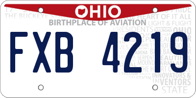 OH license plate FXB4219