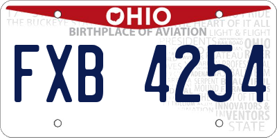 OH license plate FXB4254