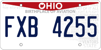 OH license plate FXB4255