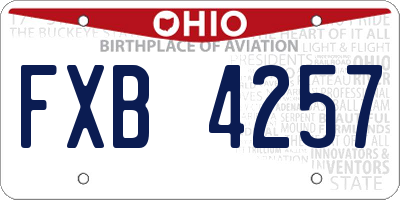 OH license plate FXB4257