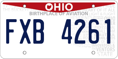 OH license plate FXB4261